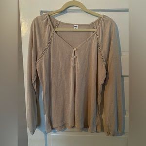 Tan/beige top from Old Navy. Size medium.